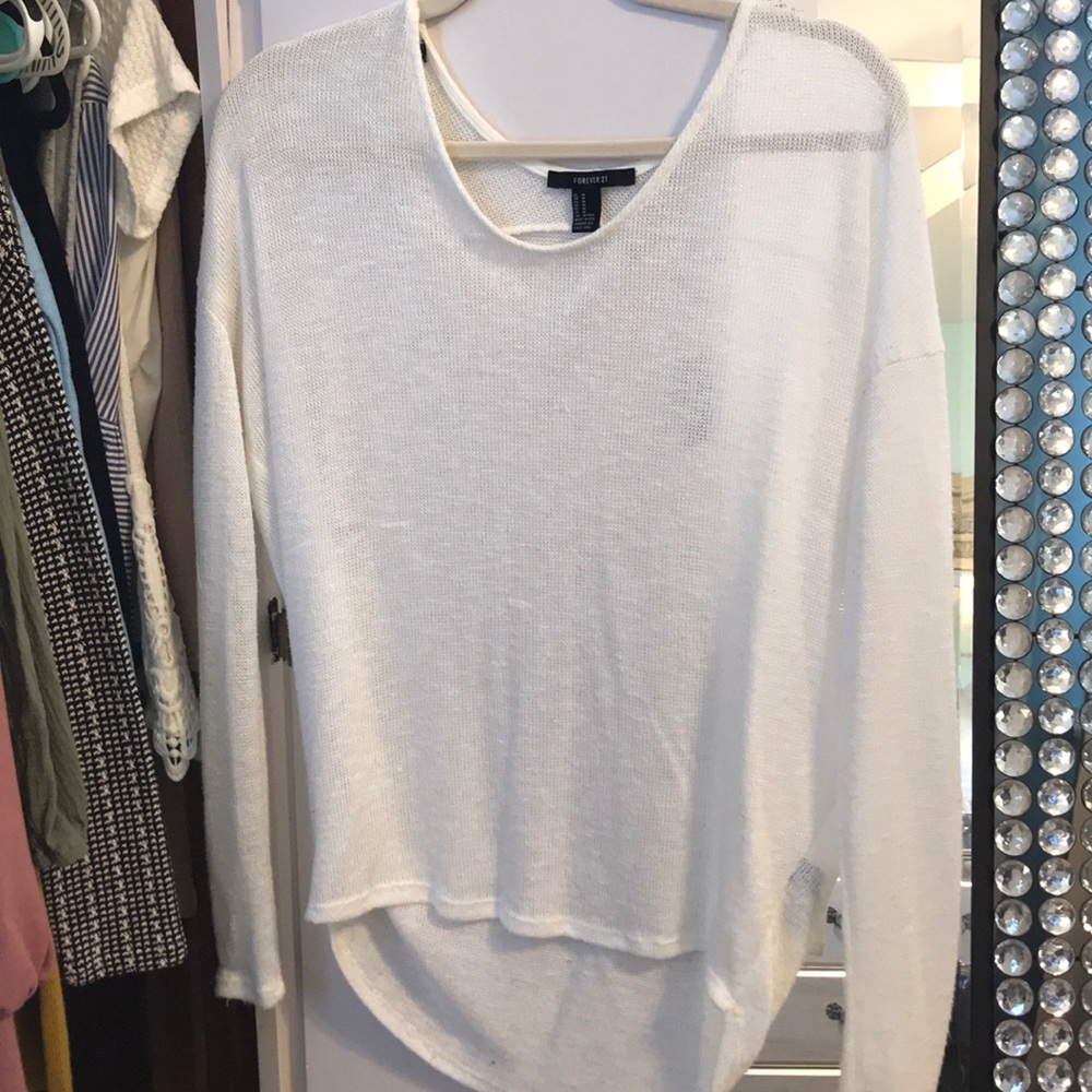 White long sleeve top